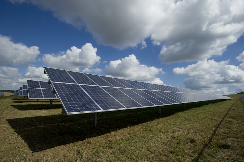 Solar panels in a field - renewable energy test image